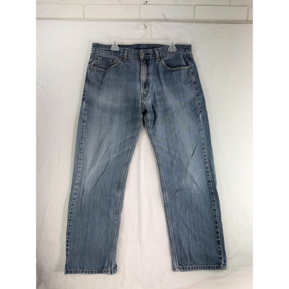 Levis 505 Jeans Mens 36x30 Blue Denim Straight Leg Fit Zip Fly Classic Casual